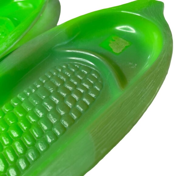 Beacon Plastic Corn on the Cob Trays Lime Green Plates Vintage Retro Set of 4 u - Picture 3 of 7